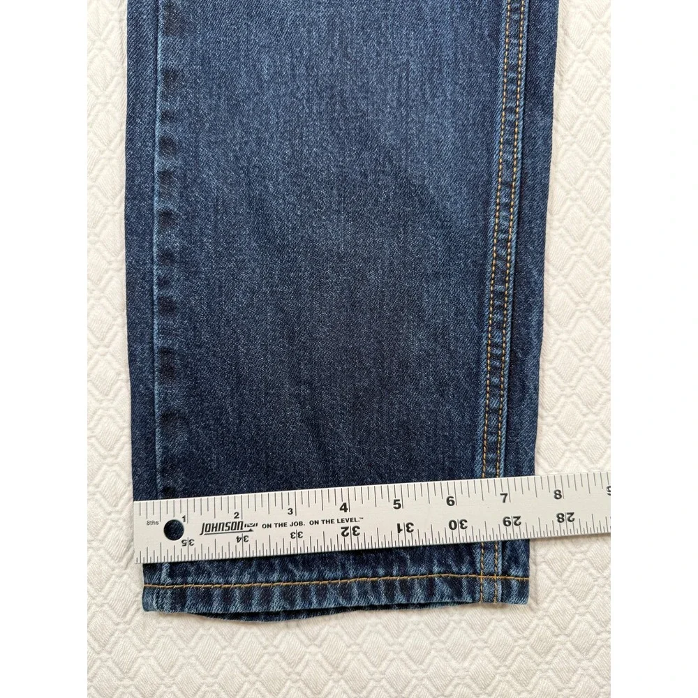 Levis 505 Regular Fit Classic Jeans Men 30x29 Dark Wash Straight Leg Denim Chore